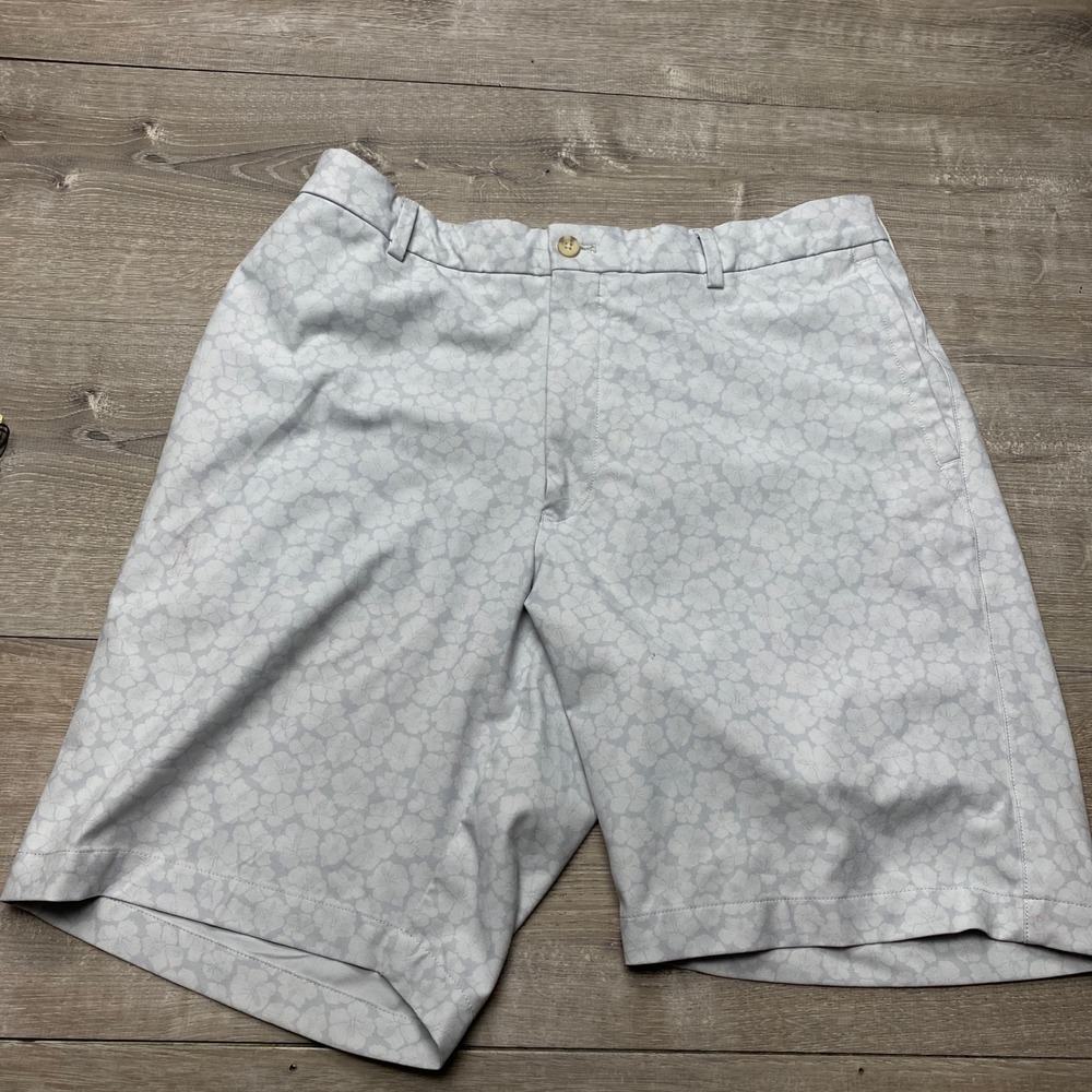 Peter Millar Shorts Mens 34 Blue Floral Crown Sport Polyester Spandex Golf 9 In
